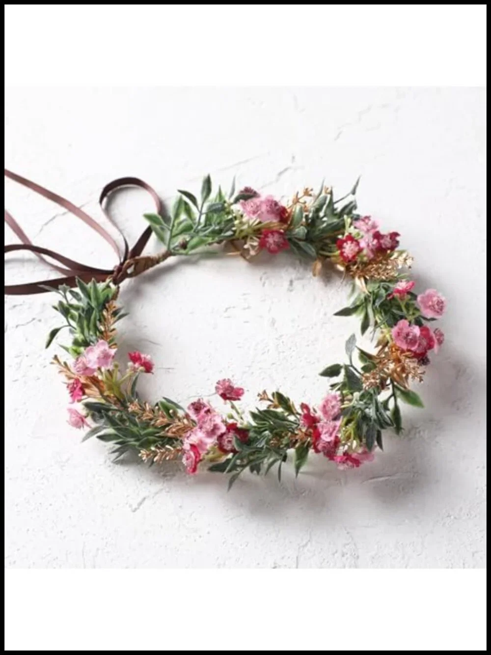 Handmade Flower Crown Headband Floral Wire Wrap Plastic Flowers